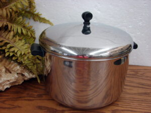 Vintage Farberware Stock Pot 8 Qt Stainless Steel Aluminum Clad Cookware