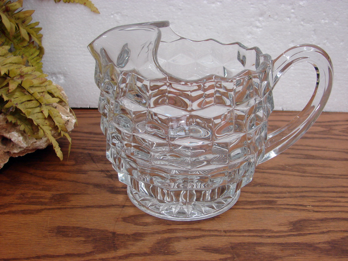 Vintage Short Squat Pitcher with Ice Lip Indiana Whitehall American Clear Footed - Image 2