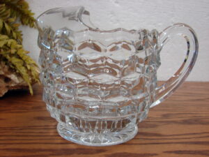 Vintage Short Squat Pitcher with Ice Lip Indiana Whitehall American Clear Footed