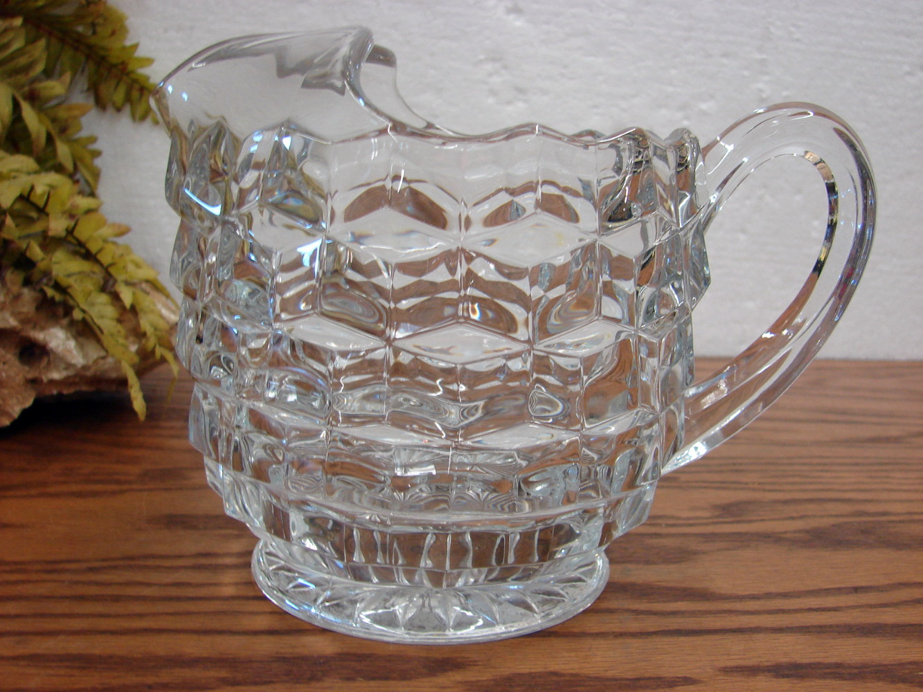 Vintage Short Squat Pitcher with Ice Lip Indiana Whitehall American Clear Footed