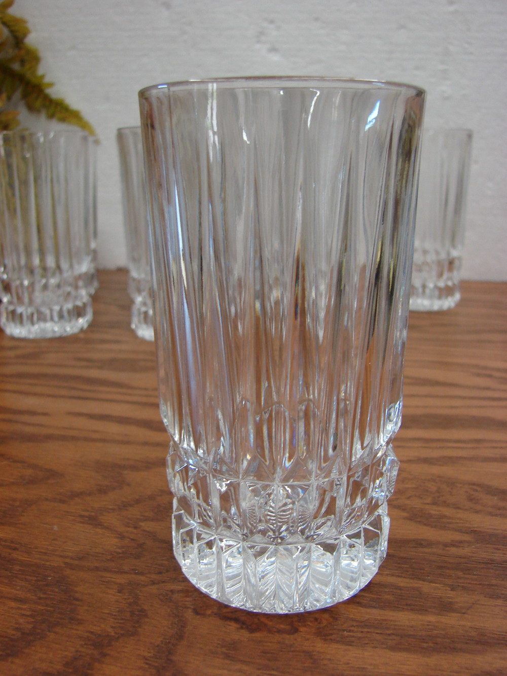 Set/8 Vintage Fostoria Heritage Highball Glasses Elegant Heavy Crystal