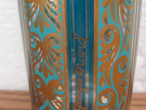 Vintage Gold Leaf Georges Briard Signed 12 oz Tumbler Glass Pillar Design