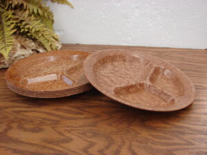 Set/6 Vintage KYS-ITE Melamine USA Military #231 Trays Divided Cafeteria Camping Plates