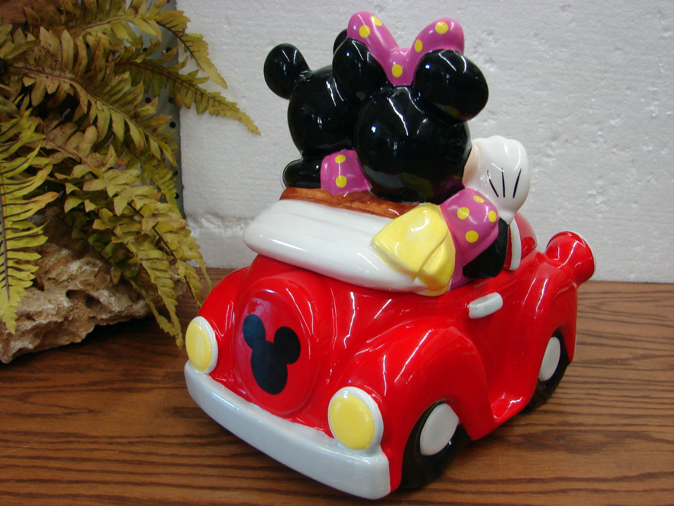 Disney Mickey and Minnie Mouse in Convertible Car #31838 Ceramic Cookie Treat Jar - Image 2