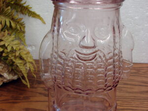 Vintage Mr Peanut Pink Depression Glass Jar Planters Advertising