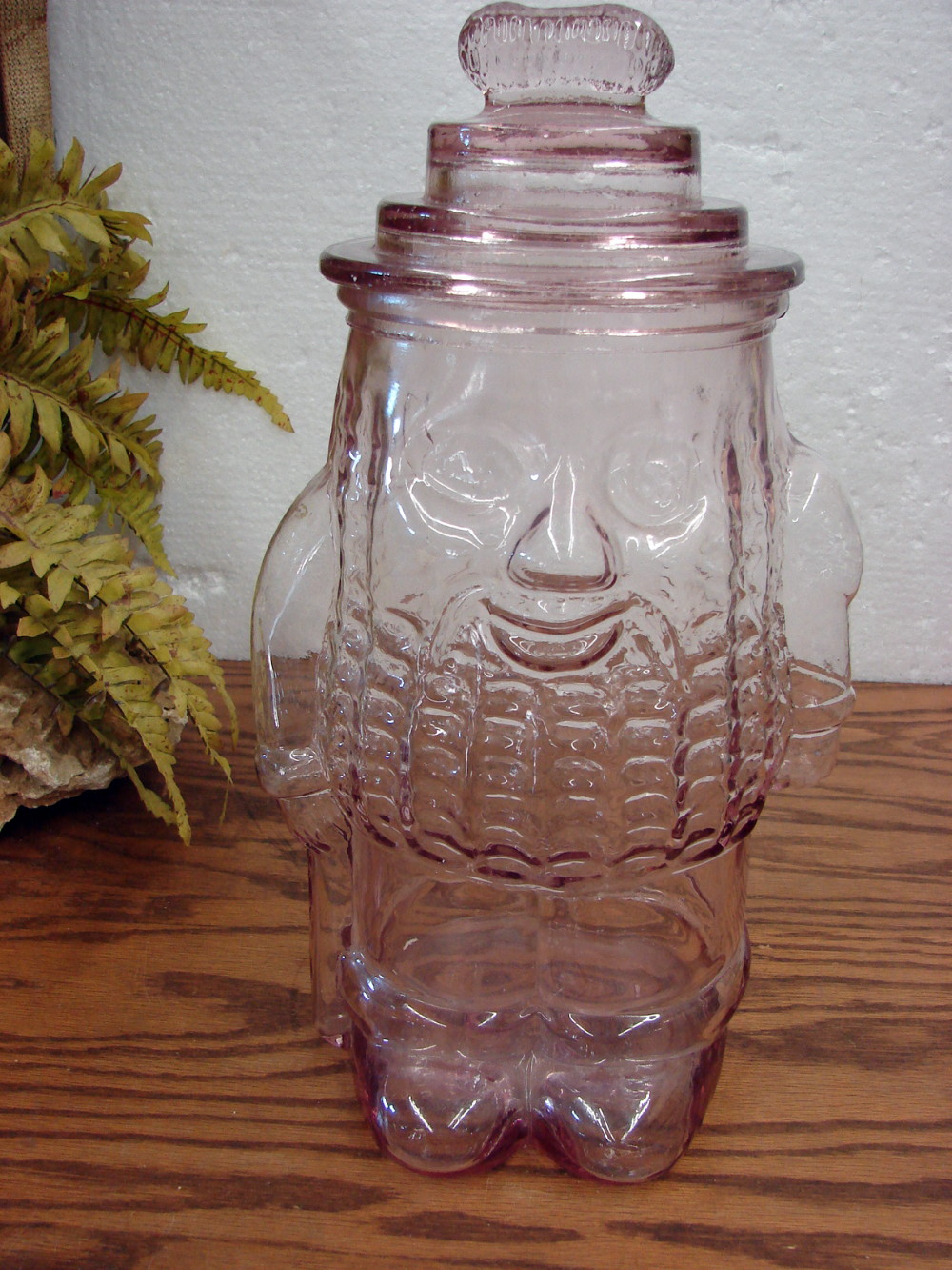 Vintage Mr Peanut Pink Depression Glass Jar Planters Advertising