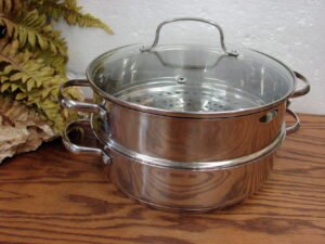 3 Pc NuWave Ultimate Cookware Set 3 1/2 Quart Stainless Steel Steamer Stock Pot Pan