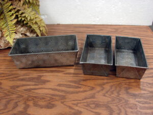Set/3 Vintage Metal Tin Ovenex Bakerex Crownware Starburst Bread Loaf Baking Pans