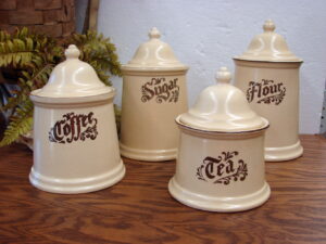 Vintage Pfaltzgraff Village Canister Set Tea Canister Only w/ Lid