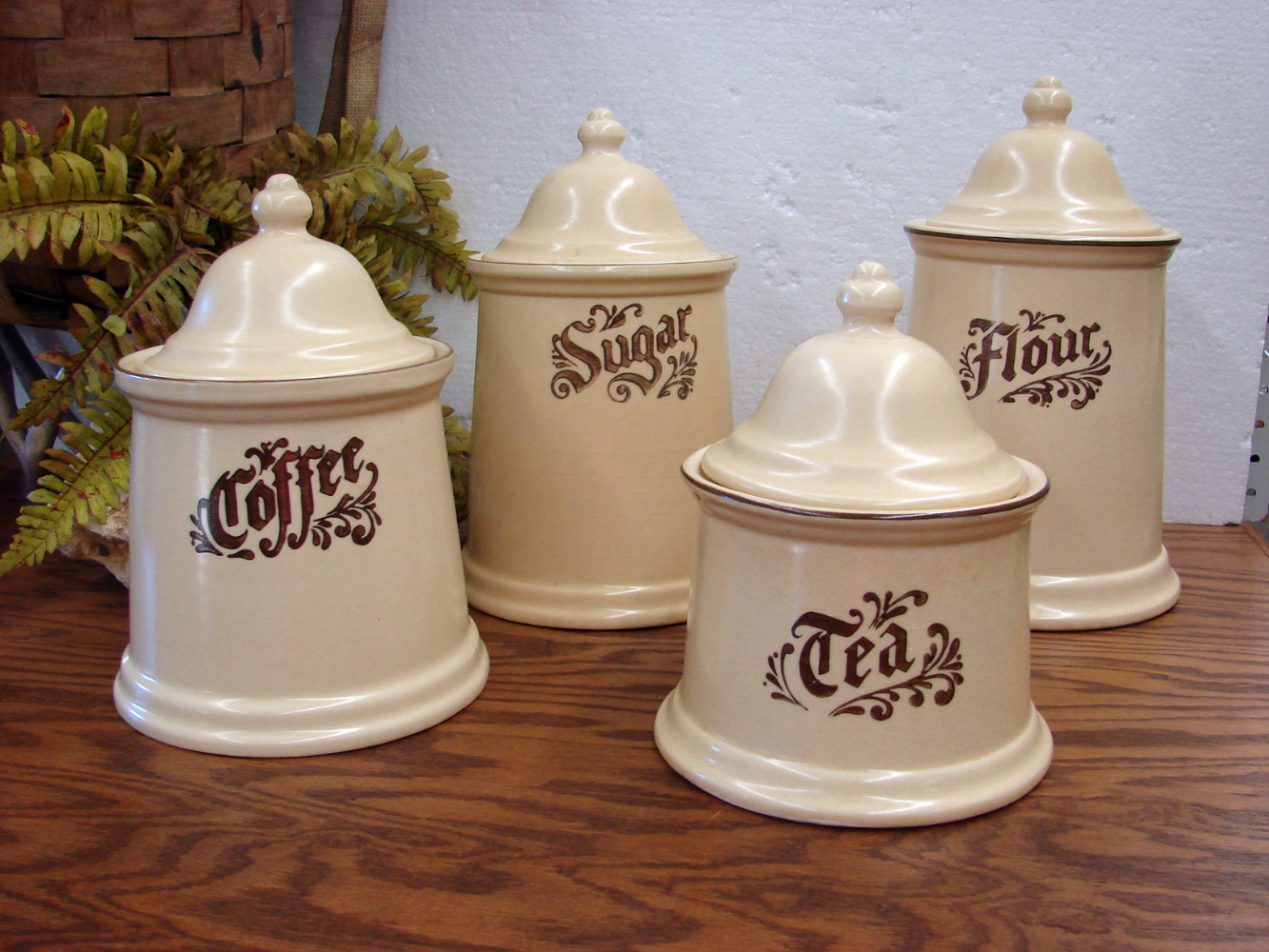 Vintage Pfaltzgraff Village Canister Set Tea Canister Only w/ Lid