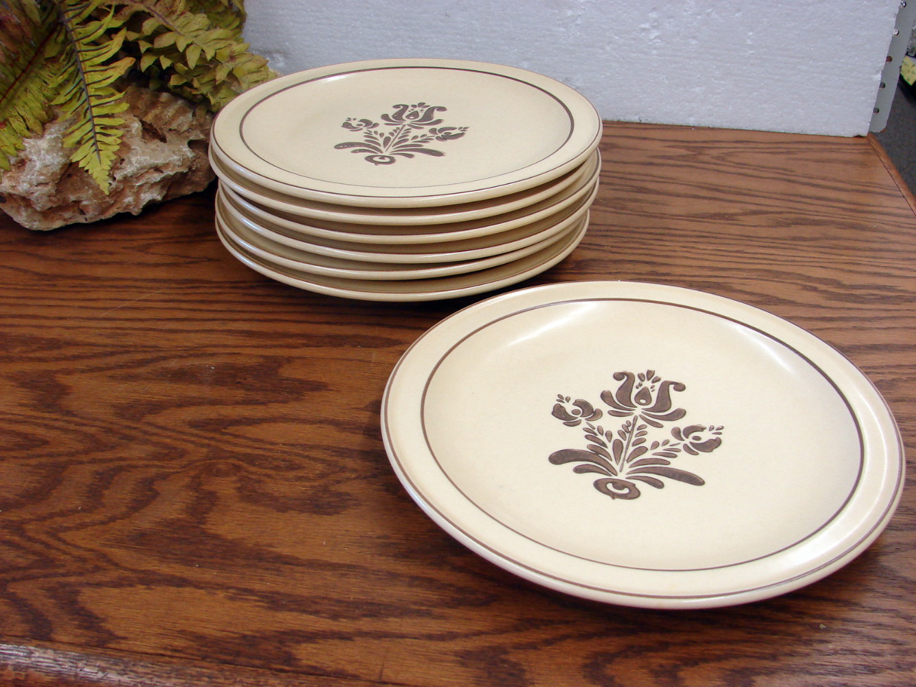 Set/7 Vintage Pfaltzgraff Village Dinnerware Dinner Plate10"