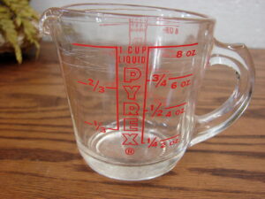 Vintage PYREX #508 Vertical Red Letter Measure Glass Measuring Cup 1 Cup