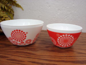 Vintage Charm Inspired PYREX Tickled Pink Flowered Bowls 3 and 6 Cup
