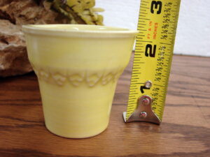 Vintage Marked Red Wing Pottery "Salesman Sample" Miniature Flower Pot Yellow HTF