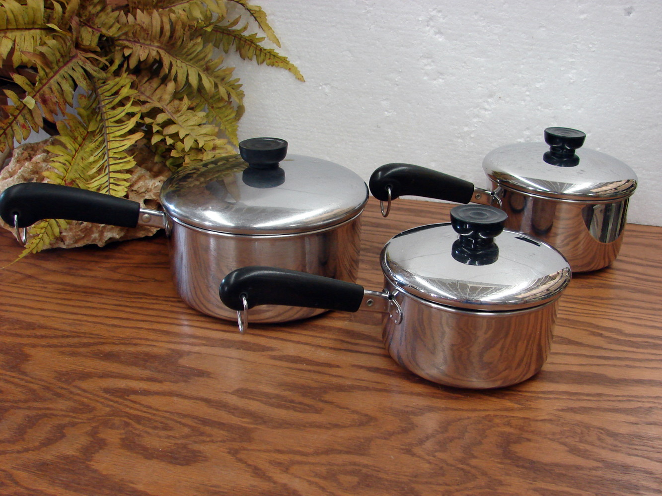 6 pc Professional Quality Revere Ware Tri-Ply Disc Stainless Steel Sauce Pans w/ Lid 1 - 2 Qt