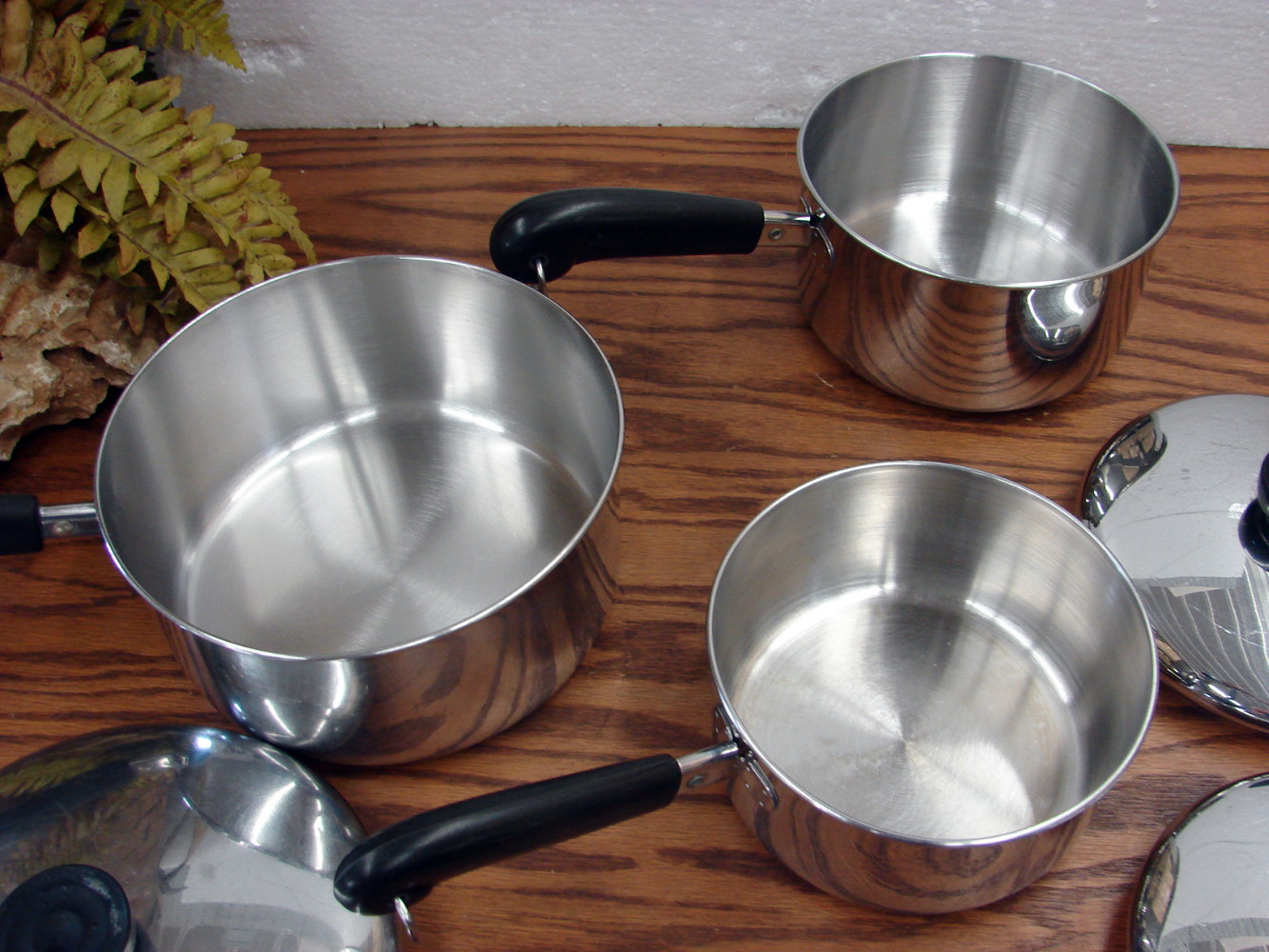 6 pc Professional Quality Revere Ware Tri-Ply Disc Stainless Steel Sauce Pans w/ Lid 1 - 2 Qt - Image 2