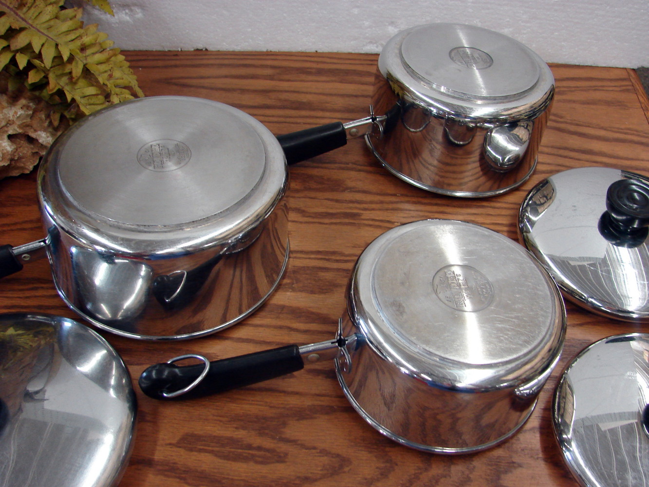 6 pc Professional Quality Revere Ware Tri-Ply Disc Stainless Steel Sauce Pans w/ Lid 1 - 2 Qt - Image 3