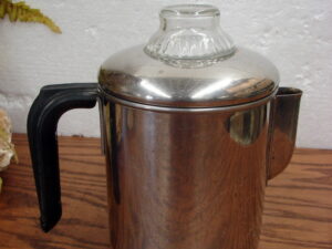 Complete Pre 1968 Revere Ware Copper Bottom Stainless Steel 6 Cup Coffee Percolator
