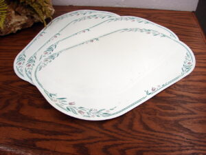 Set/4 Corning Ware Rosemarie Pink Tulip Corelle Vinyl Reversible Placemats