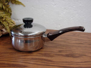 Vintage Stainless Steel Sauce Pan 1 Qt Sears Range Craft Revere Ware Lid