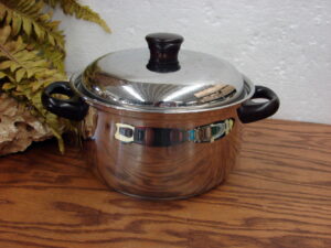 Vintage Stainless Steel Dutch Oven Stock Pot Pan 3 Quart Sears Range Craft w/ Lid