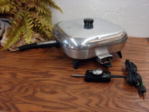 Vintage RL-1 Chrome Electric Sunbeam Skillet Frying Pan Complete Tested