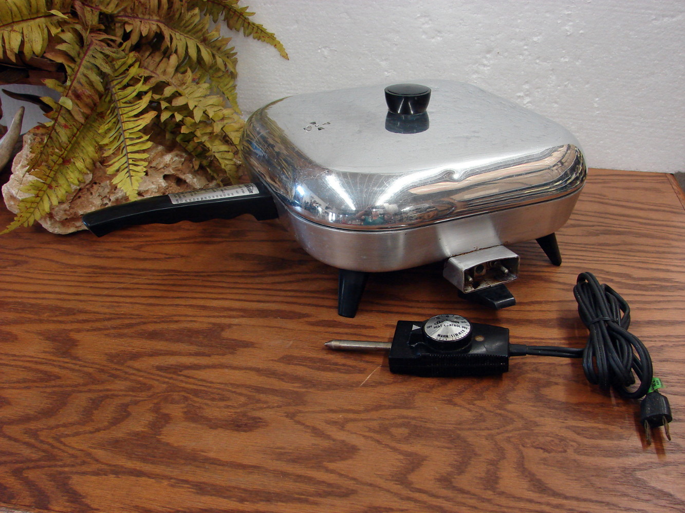 Vintage RL-1 Chrome Electric Sunbeam Skillet Frying Pan Complete Tested