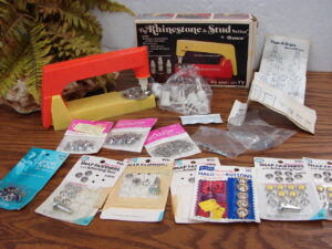 Vintage The Rhinestone & Stud Setter by Ronco Bedazzle plus Bonus Studs Rhinestones