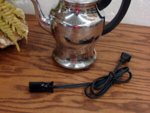 Vintage Chrome Silver Small Universal Coffee Percolator #4484 Complete Tested Working