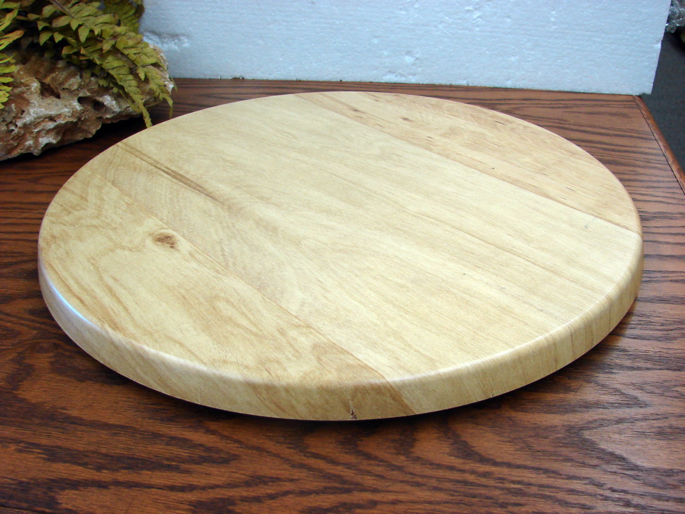 Like New Oversized Wood Grain Werzalit Lazy Susan Commercial Grade 18"