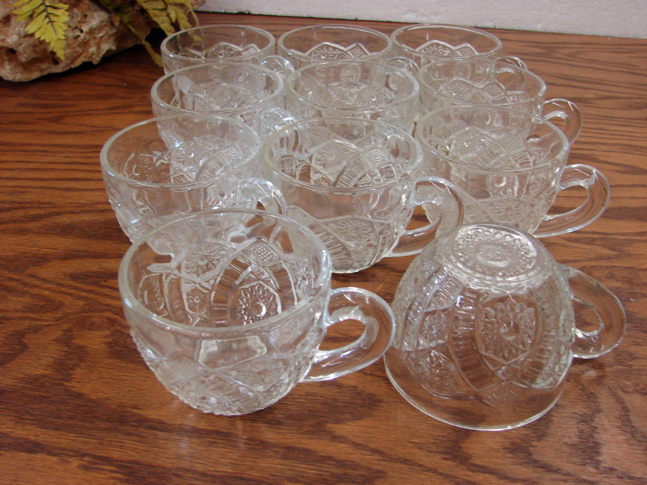 Set/11 Replacement Vintage LE Smith Glass Pinwheel Star Punch Bowl Cups Only - Image 2