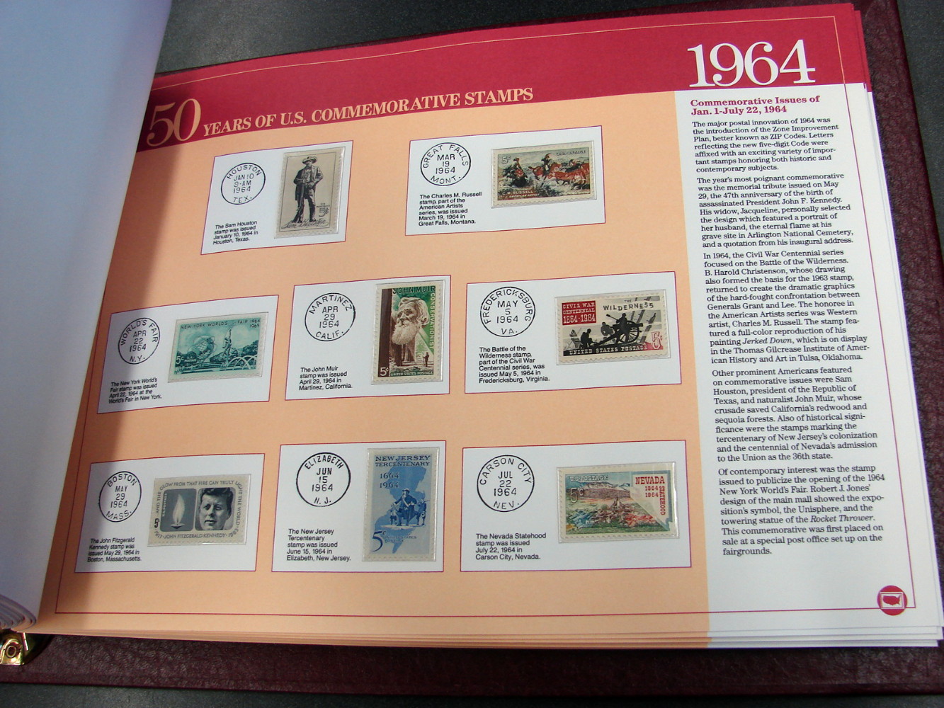 50 Years U.S. Commemorative Stamps Album 1940's to 1974 60 Pages - Image 4