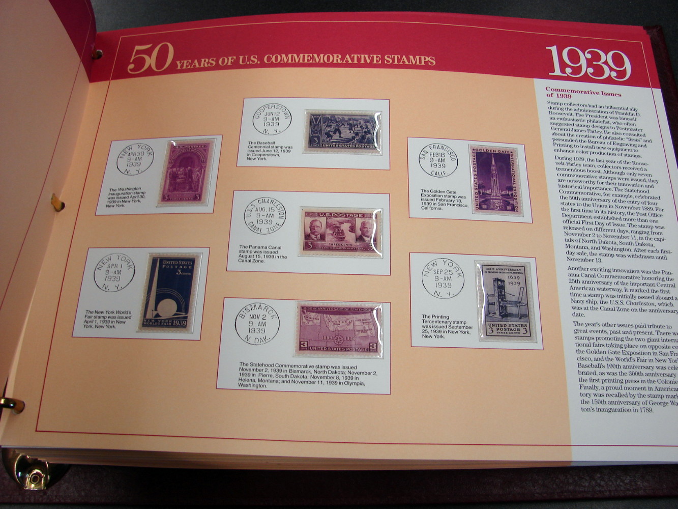 50 Years U.S. Commemorative Stamps Album 1940's to 1974 60 Pages - Image 7