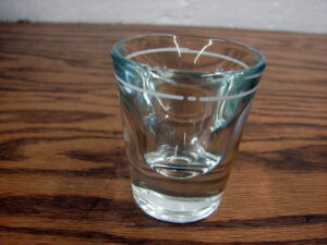 Vintage Anchor Hocking White Stripe Shot Glass Barware Mixers