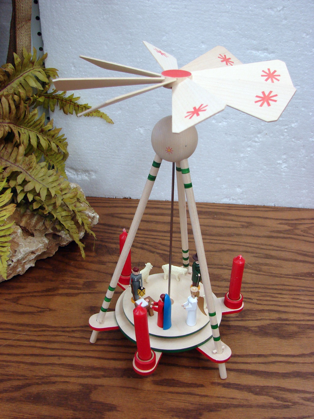 German Made Volker & Heiko Flath Nativity One Tier Pyramid Candle Powered