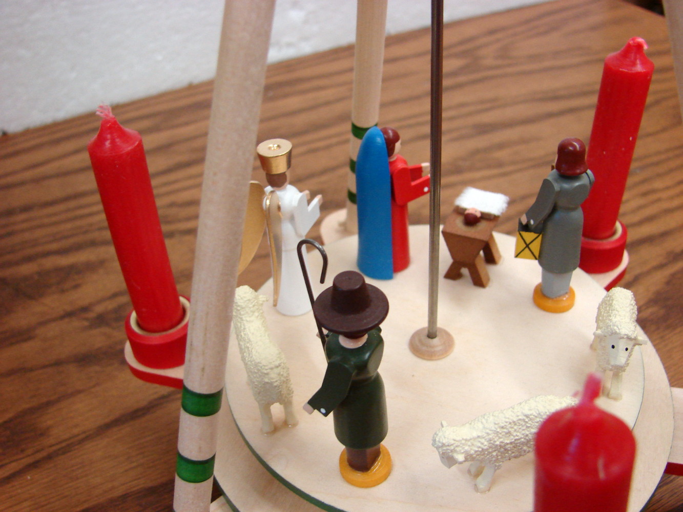 German Made Volker & Heiko Flath Nativity One Tier Pyramid Candle Powered - Image 3