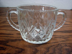 Vintage Anchor Hocking Pineapple Fan Double Handle Sugar Spooner