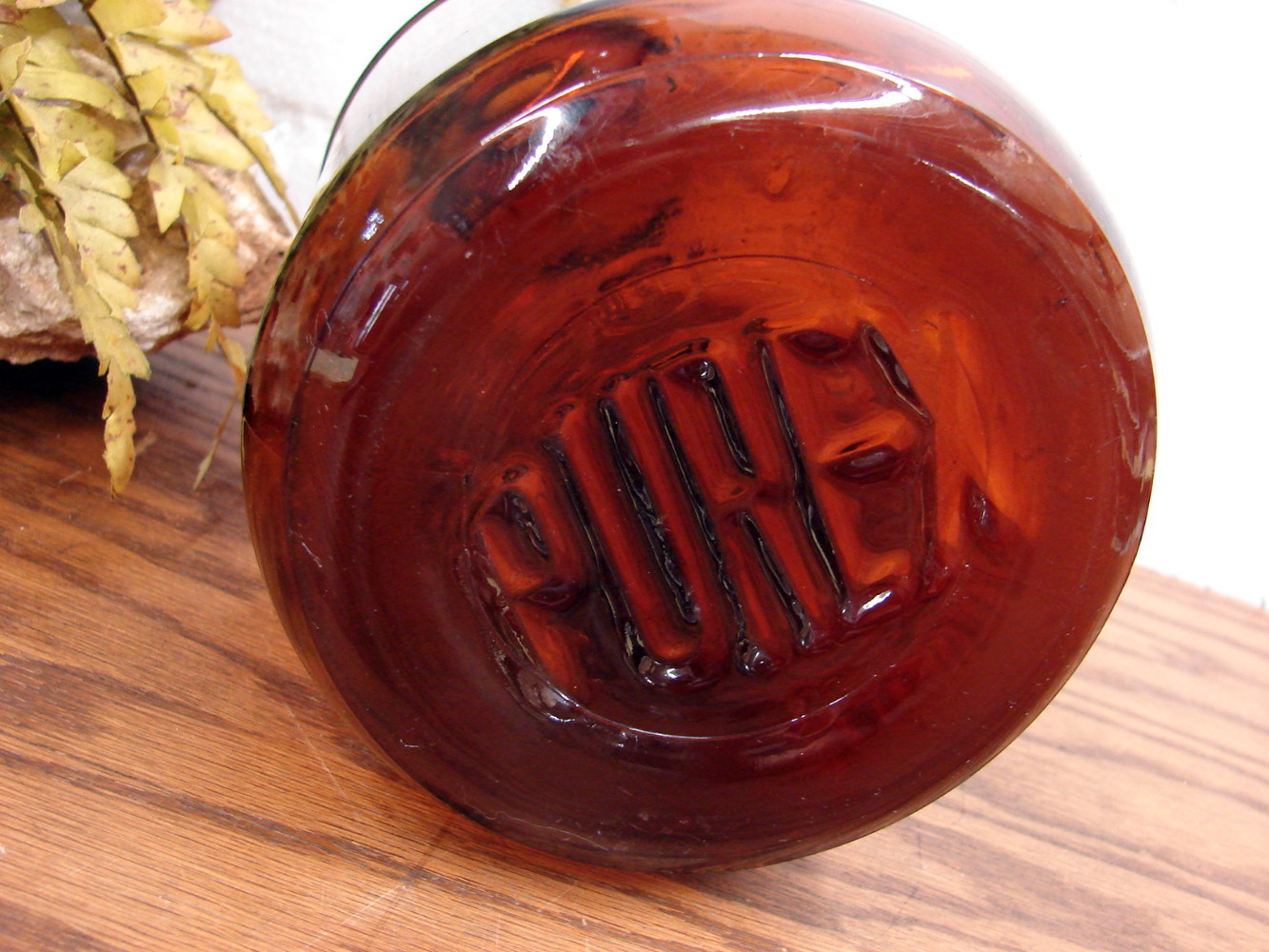 Vintage Amber Brown Glass Purex Bleach Jug 1/2 Gallon - Image 2