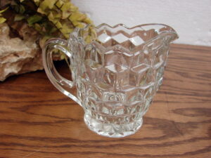 Vintage Cube Fostoria American Clear Cubist Creamer