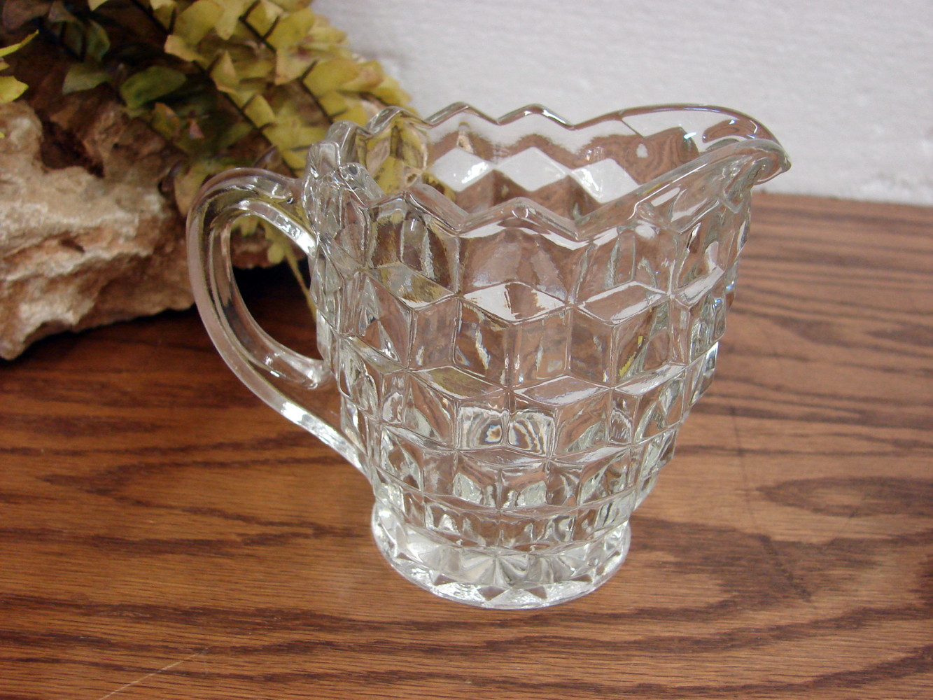 Vintage Cube Fostoria American Clear Cubist Creamer