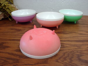 Set/4 Retro Vintage Bolero Therm-O-Ware Footed Cereal Bowls MCM 1960-1970's