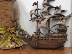 Large Vintage Burwood Spanish Galleon Pirate Ship #4299 Wall Hanging