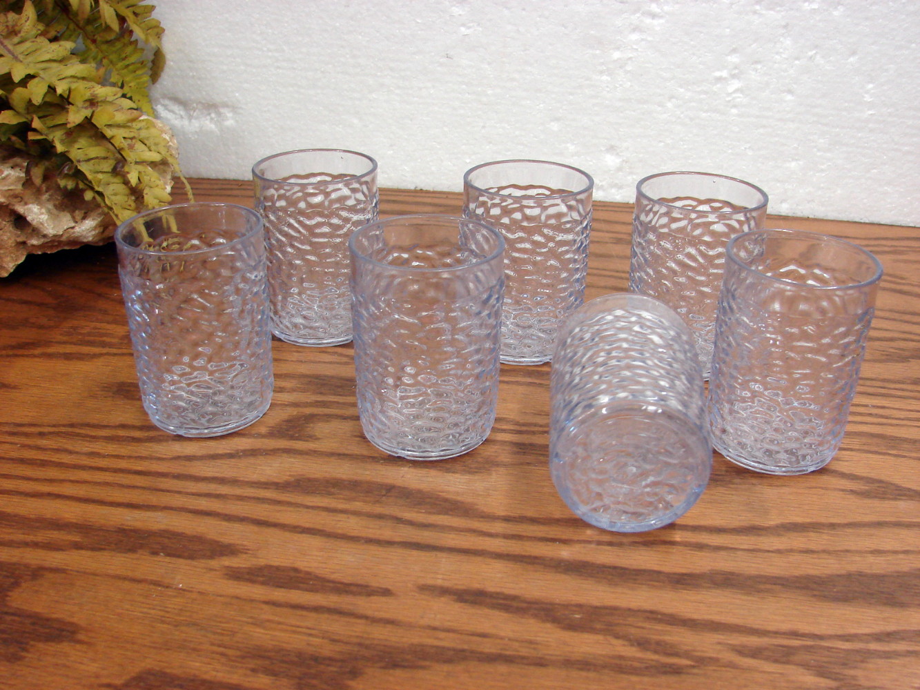 Set/7 Continental Carlisle #5505 Clear Pebble Ripple Plastic Juice Glasses - Image 2