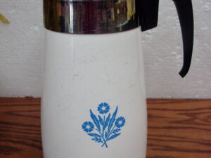 Vintage Corning Ware 9 Cup Blue Cornflower Stove Top Coffee Pot Percolator Utensil Markings