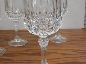 Set/4 Vintage cristal d'arques Longchamp Tall Water Goblets 8"