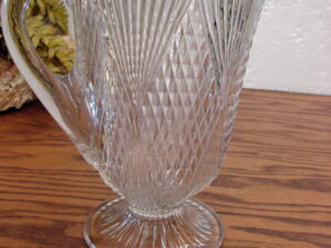 Vintage EAPG Beatty-Brady Double Fans Diamonds Clear Glass Pitcher