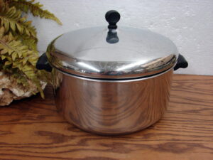 Vintage Farberware Stock Pot 6 Qt Stainless Steel Aluminum Clad Cookware