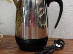Vintage Blue Farberware 8 Cup Stainless Steel Superfast Electric Coffee Percolator Tested #280