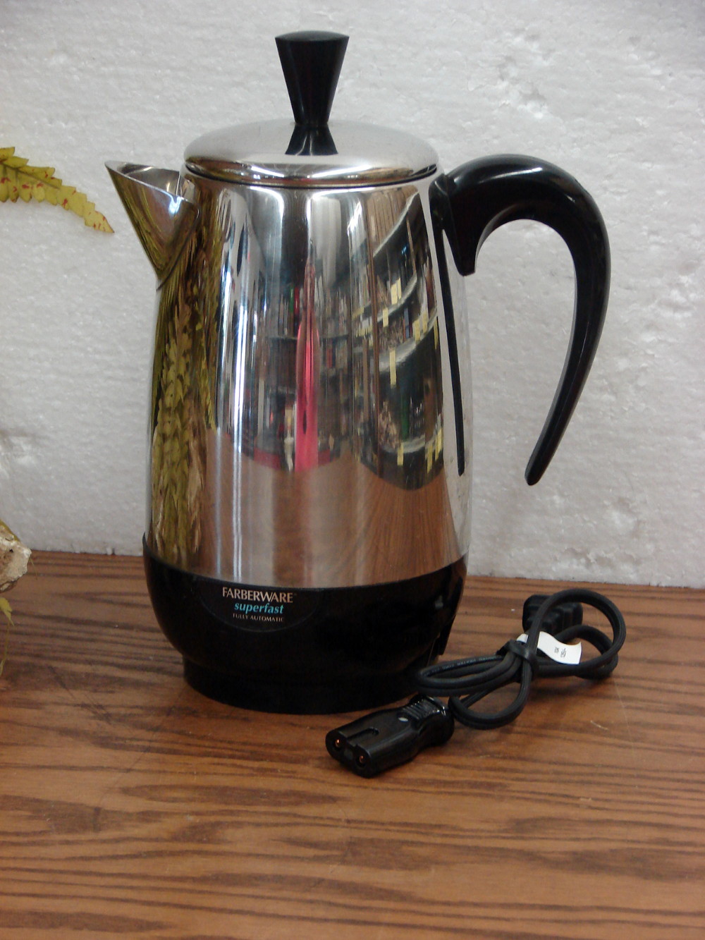 Vintage Blue Farberware 8 Cup Stainless Steel Superfast Electric Coffee Percolator Tested #280