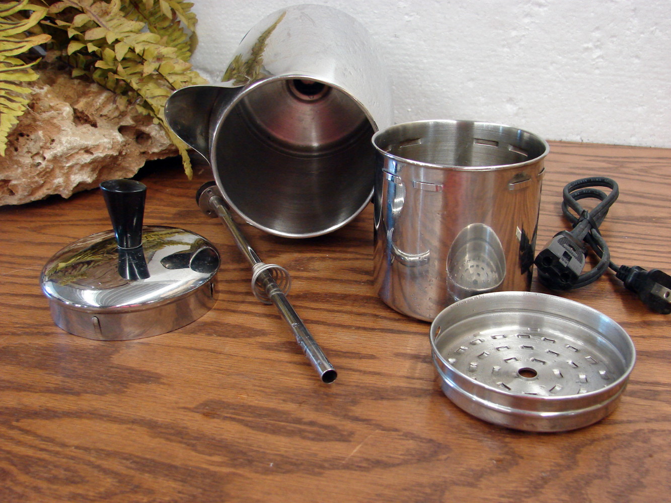 Vintage Blue Farberware 12 Cup Stainless Steel Superfast Electric Coffee Percolator Tested #412 - Image 3